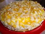 Пирог-торт с манго и творожным кремом 