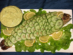 Печёная лососевая форель с авокадно-укропным соусом