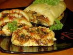 Постный картофельный рулет с грибами и овощами