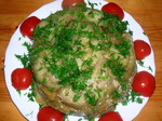 Салат из печеных баклажанов с грецкими орехами и травами по-гречески