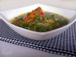 Суп из копченой курицы с зеленой фасолью и брокколи.