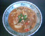 Густой томатный суп с нутом и смесью овощей - острый, пряный, ароматный
