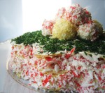 Закусочный торт “Крабовый рай” (из серии “Вкусно, но калорийно!” и для любителей крабовых палочек)