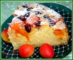 Творожно-абрикосовый  пирог с черешней