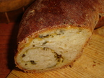 манно-пшеничный сырный хлеб с начинкой