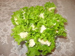 Зелёный салат,фаршированный сыром