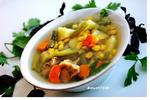 Говяжий пёстрый суп с овощами