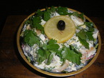 Салат с копченым кальмаром