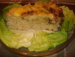 рисовый пирог с морским языком под сырной корочкой