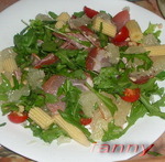 Салат с сырокопченой свининой