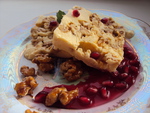 Ореховое парфе с гранатовым соусом (Walnut Parfait with Pomegranate sauce)