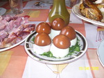 Грибная поляна (яйца фаршированые(вариант))