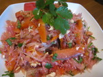 Салат из помело с копченым лососем