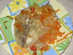 Морская курица с овощами в фольге