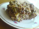 Мясной пирог с луком-пореем