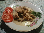 Куриное филе с шампиньонами в сливочном соусе (Вариант)
