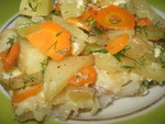 Рыба с овощами запечённая в омлете.