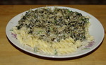 макароны с  грибами в сливочном соусе