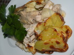 Филе куриное с яблоками запеченное в духовке под сырной корочкой