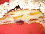 Пирог с  персиками и сливами (мой вариант)
