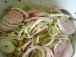Колбасный салатик в маринаде