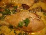 Курица с грибами и овощами в сливочном соусе