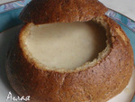 Суп сливочно-чесночный  в хлебе