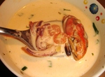 Молочный суп с морепродуктами